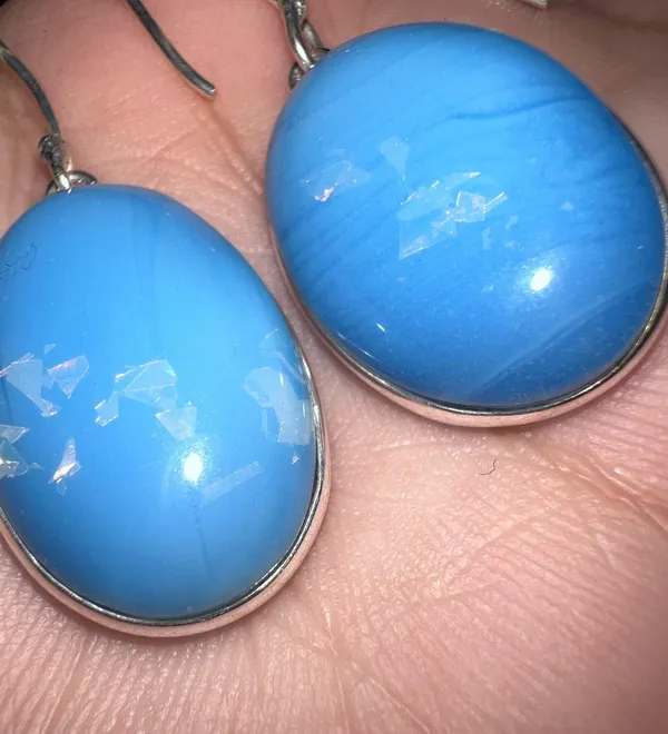 925 Silver Doublet Opal Gemstone Handmade Drop Dangle Earrings Jewelry Gift 1.72" - Image 4