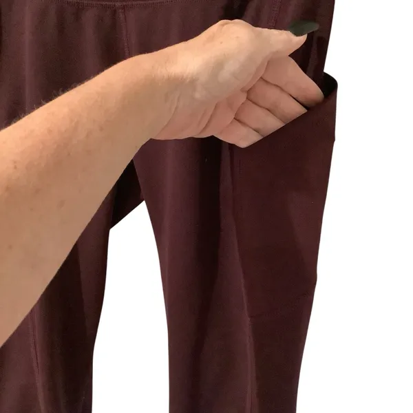LevelUp Active Maroon High-Waisted Loggings 24” Inseam BRAND NEW - Image 3