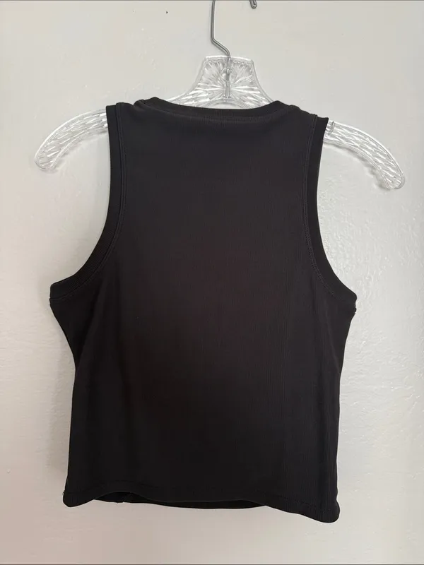 MOVE THEOLOGY Black Ribbed Tank - Women's Athletic Fit size M - Image 2