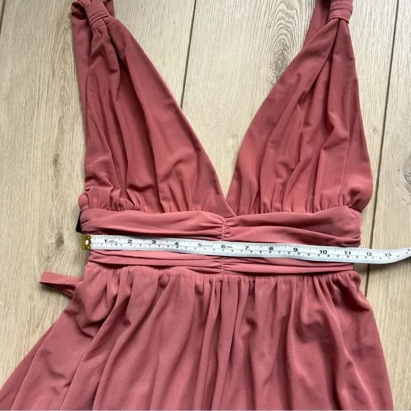 Lulu’s Mesmerized by Love Rusty Rose Mesh Lace-Up Maxi Dress NWT XS - Image 12