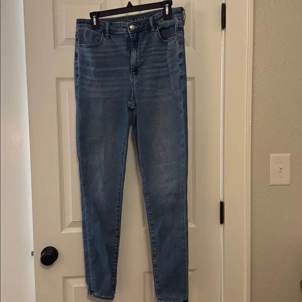 American Eagle Outfitters Women's Super High Rise Jegging in Blue Size 12 Long - Image 8