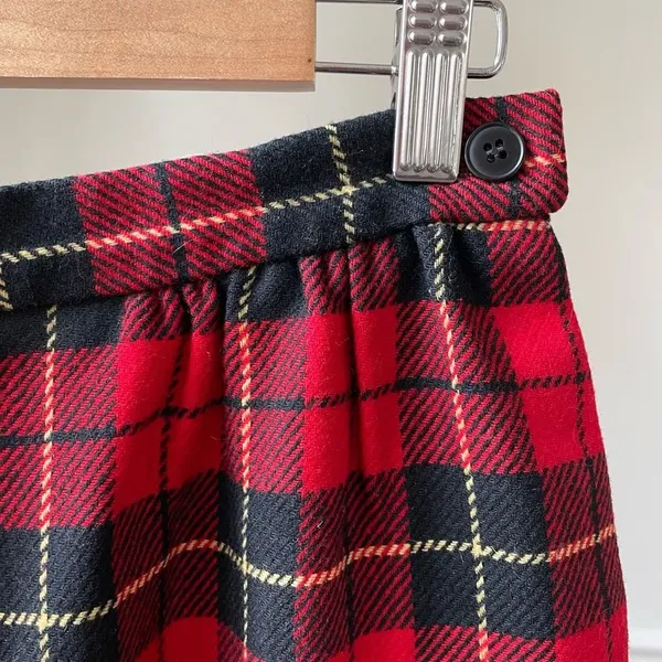 Vintage Wool Wallace Tartan Plaid Pencil Skirt M - Image 2
