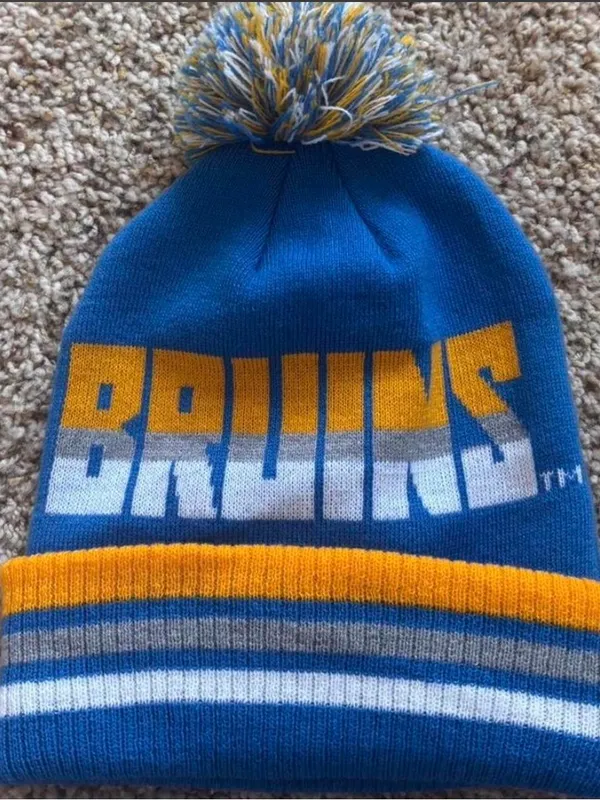 Bruins Blue and Gold Pom Beanie - Image 4