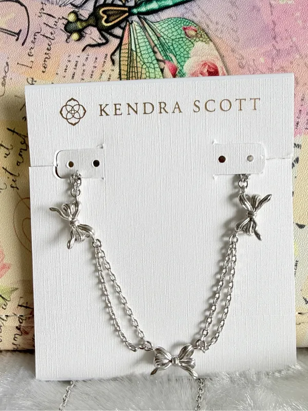 Kendra Scott Bow Strand Collar Necklace Silver Color - Image 2