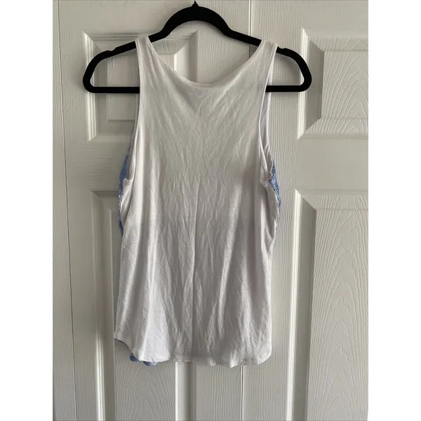 Ecru Womens Small Blue Sequin Tank Sleeveless Y2K‎ Going out Top - Image 5