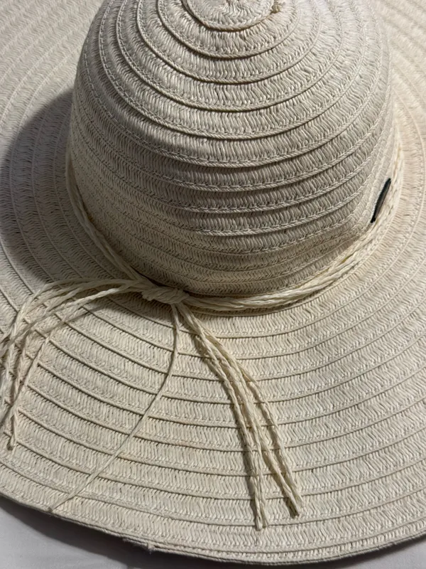 Panama Jack Cream Straw Sun Hat Wide Brim Floppy Summer Beach Resort - Image 3