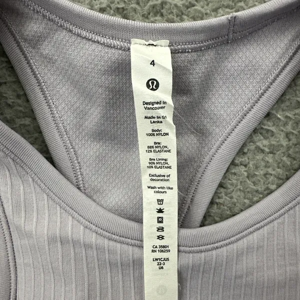 Lululemon Ebb to Street Cropped Racerback Tank Top Faint Lavender Women's 4 - Image 4