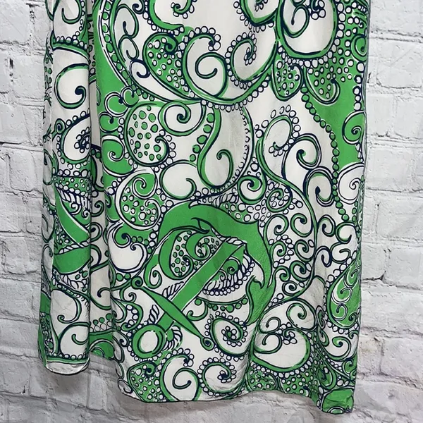 Lilly Pulitzer Green & White Paisley Dress Size XS - Image 5