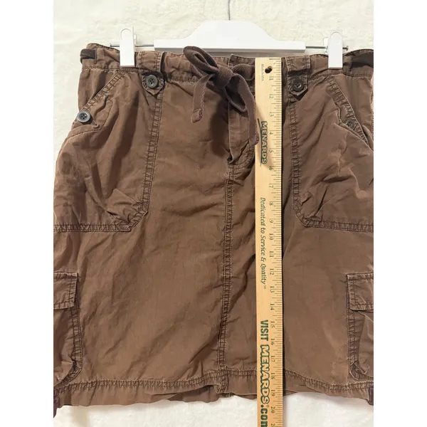 Gap Surplus Poplin Cargo Skirt Womens 10 Cotton Mini Utility Drawstring 2007 - Image 2