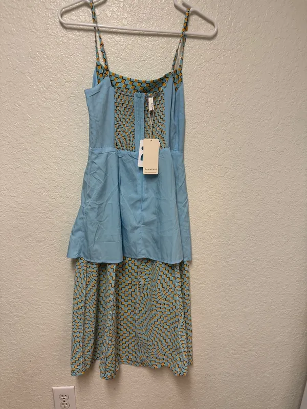 NWT COMMENSE Psychedelic Square Neck Geometric Print Dress Size Small - Image 16