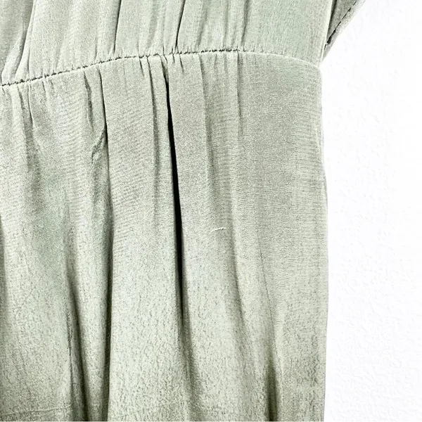 Anthropologie Seen‎ Worn & Kept Embroidered Satin Jumpsuit S Green Boho Chic - Image 8