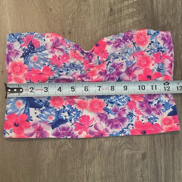 VS PINK floral and rhinestone strapless bralette - Image 5