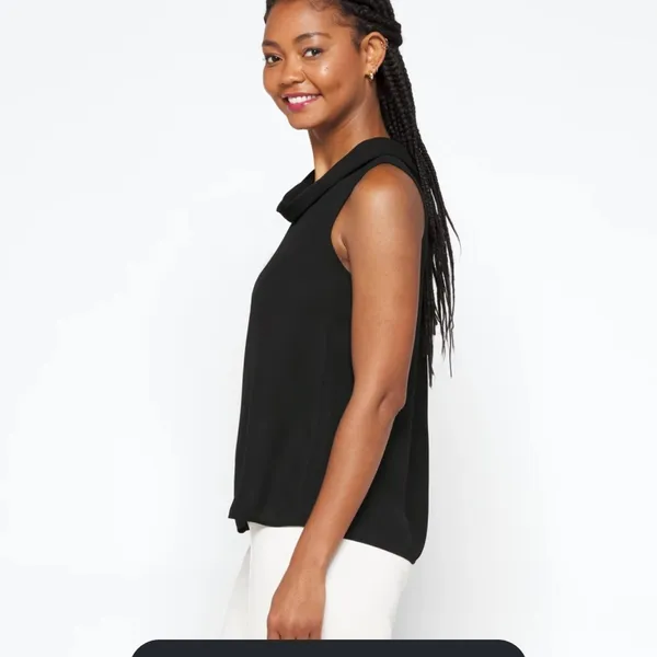 Beacon Apparel Harmony‎ Cowl Neck Blouse Black Size XL - Image 3
