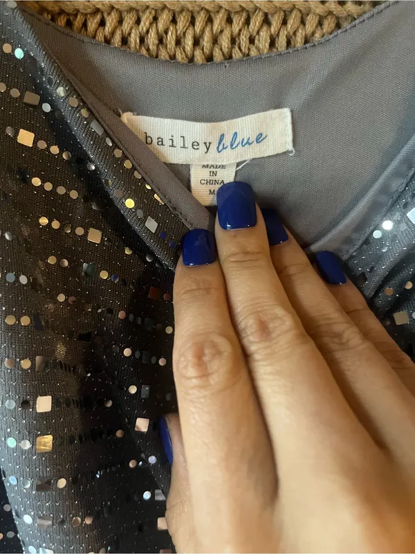 bailey blue Silver Sequin One-Shoulder Cocktail Dress - Image 4