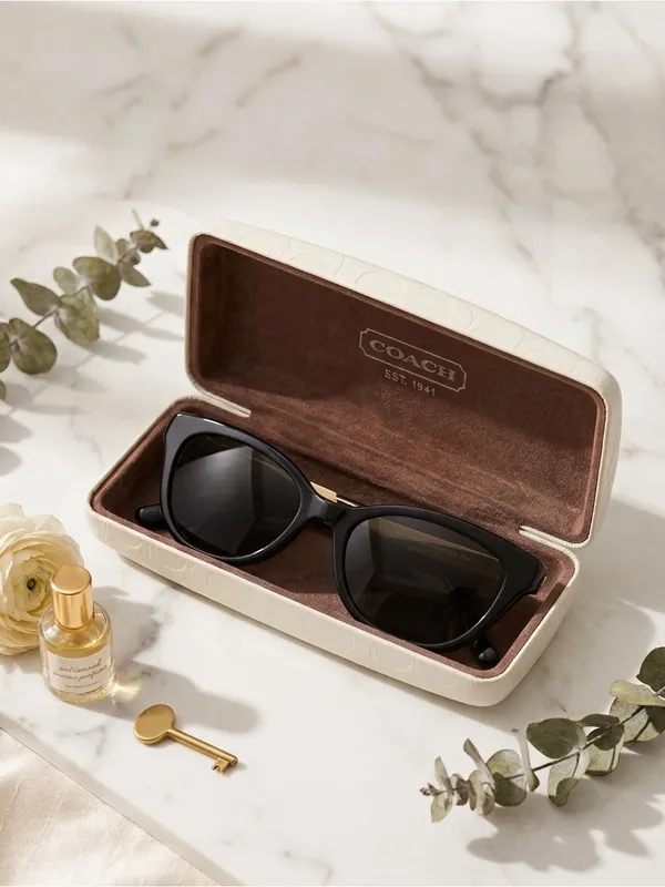 Coach Embossed Logo Large Hard Clamshell Sunglasses Eye Glasses Eyewear Case - Image 2