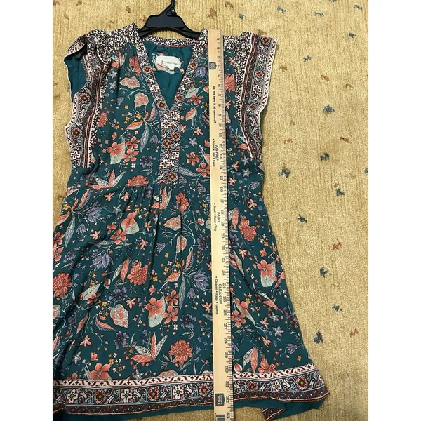 Anthropologie Zenia Floral Mini Shift Dress Size Small Boho Peasant Festival - Image 8