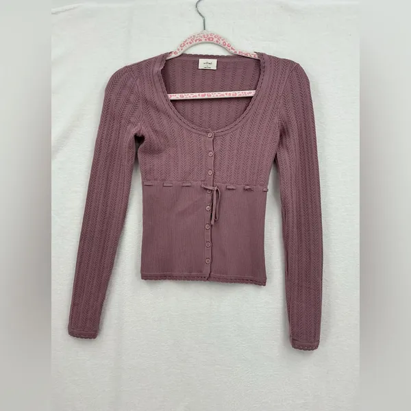 Wilfred Dusty Pink Long Sleeve Ribbed Top A553 - Image 2