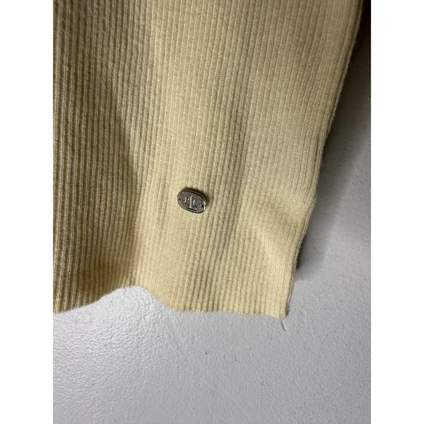 Lauren Ralph Lauren yellow‎ ribbed cotton blend turtleneck sweater top size PL - Image 3