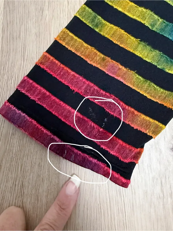Feratelli Ombre Rainbow Stripe Cowl Neck Asymmetrical Hem Wearable Art Tunic L - Image 9