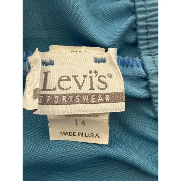 Vintage Levis Sportswear Pants Womens 14 Blue Elastic Waist Straight Leg USA - Image 3