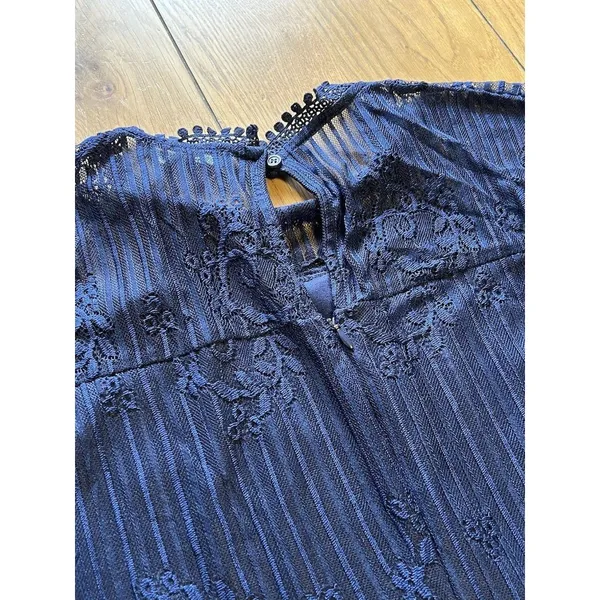 SUZANNE BETRO Navy Blue Lace Bodice Pleated Dress Women's Size XL -‎ NWT $100 - Image 6