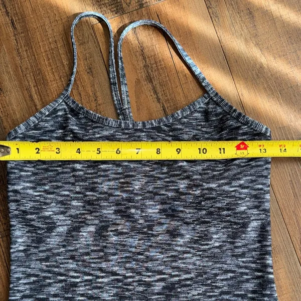 Lululemon Athletica Black and Neon Green Sports Bra with Gray Tank Top - Image 6