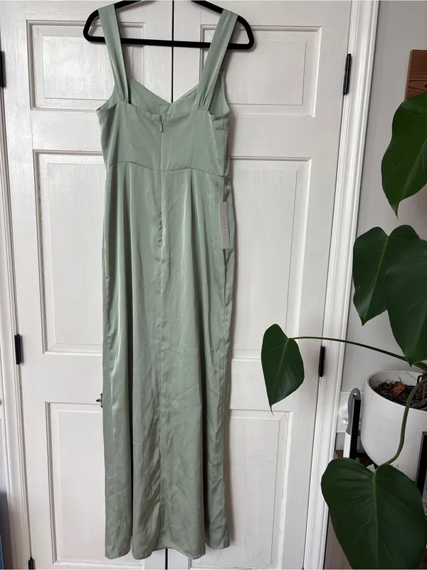 Azazie Denice Sheath Pleated Stretch Satin Floor-Length Bridesmaid Dress Size‎ 8 - Image 10