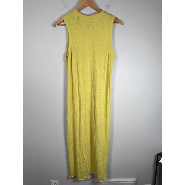 ATM Anthony Thomas Melillo Maxi Dress Womens Small Yellow Pima Cotton Slub comfy - Image 6