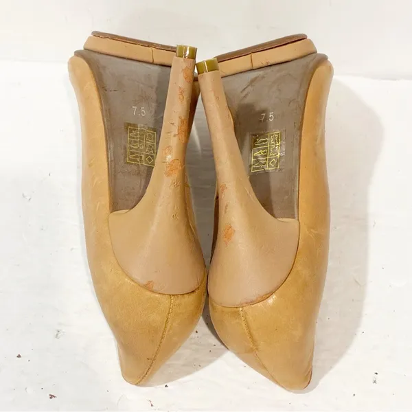 Jeffrey Campbell Bullet Tan White‎ Toe Cap Size 7.5 Women’s Heels Shoes - Image 6