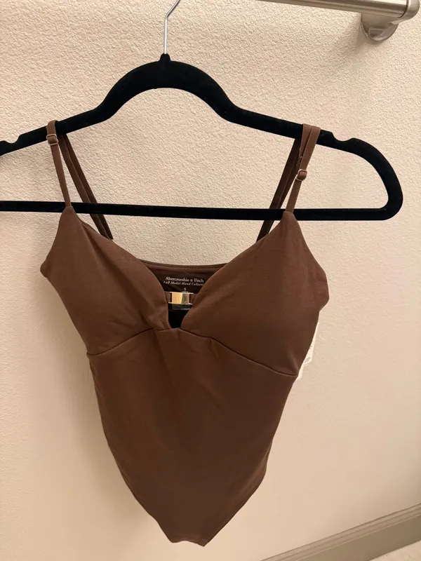Abercrombie & Fitch Women's Bra-Free Hardware Cutout Bodysuit - Image 2