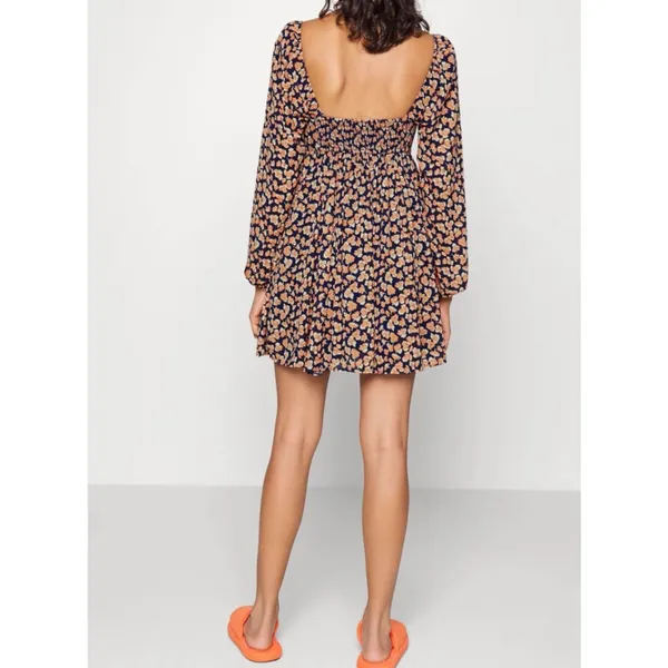(NWT) Abercrombie & Fitch Floral Babydoll Long Sleeves Short Dress Size L - Image 2