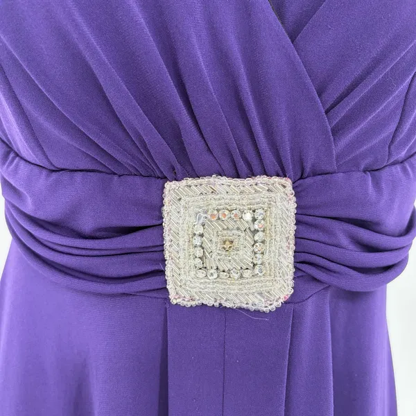 Enfocus Studio Y2K Babydoll Dress Sz 10 Rhinestone Buckle Cocktail McBling Glam - Image 5