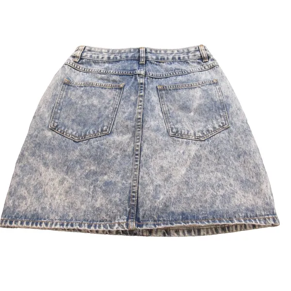 Cotton On 91 Denim Mini Skirt Blue Stone Acid Wash High Rise A Line Retro 6 - Image 2