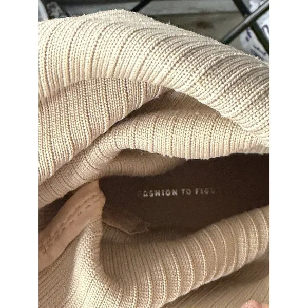 Fashion To Figure Knee High Oatmilk Sock Boots Chunky Sz 9W Platform‎ B-1 - Image 7