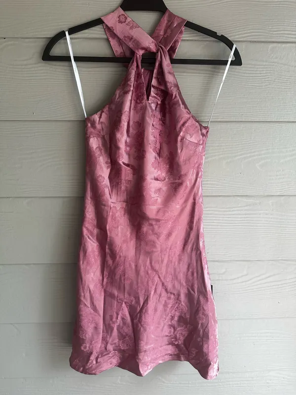 Lulus Mauve Mini Dress Satin - Image 3