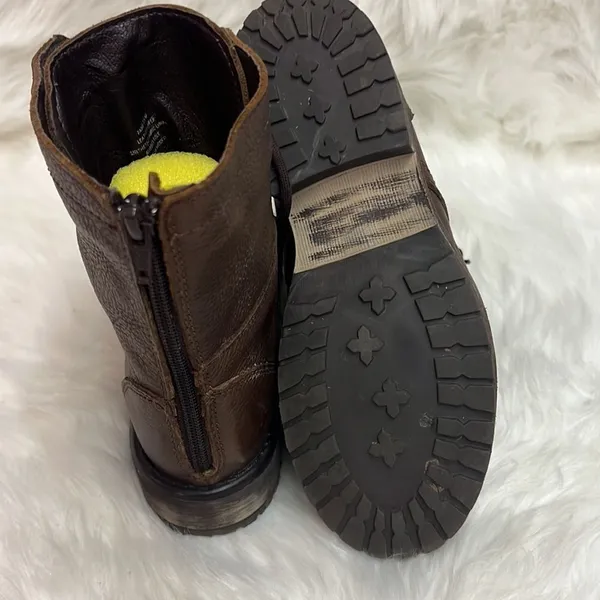 Steve Madden Brown Leather Fame Military‎ Style Boots Fisherman Core B19B - Image 11
