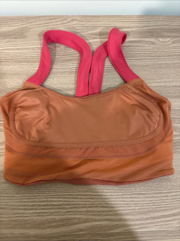Free People Movement Pink and Brown Sports Bra Size Small - Image 5