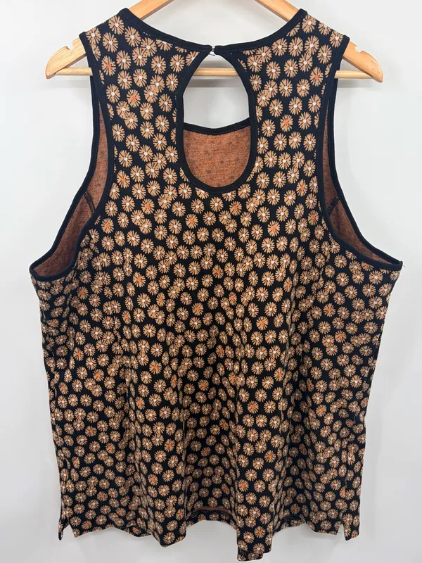 Anthropologie Maeve jacquard floral daisy sleeveless tunic top women’s 2X chic - Image 6