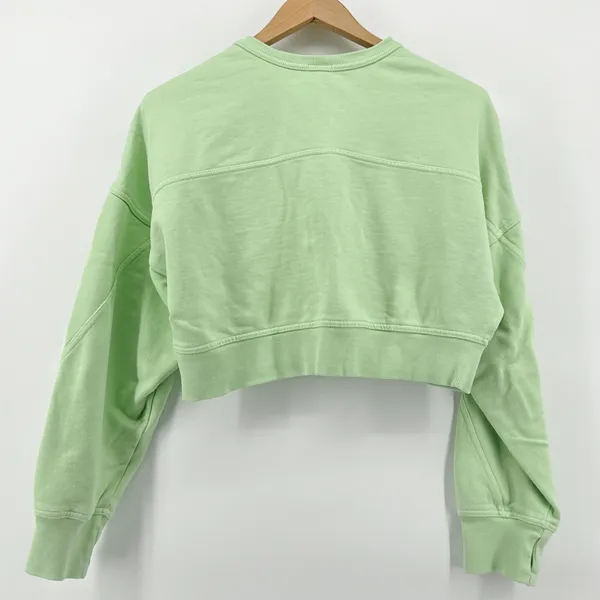 OFFLINE‎ by Aerie Cropped Sweatshirt Snap Pullover Top Thumb Hole Medium Lime - Image 8