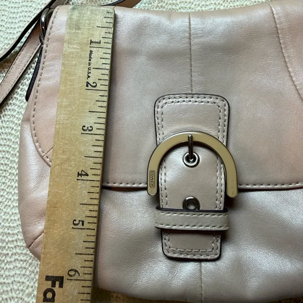 COACH Soho Shell Pearlescent Leather Flap Small Crossbody Purse Bag - Image 11