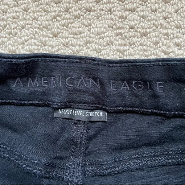 American Eagle Outfitters Curvy High Rise Stretch Black Denim Shorts 4 - Image 4