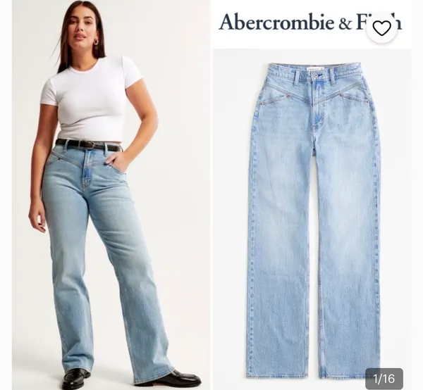 Abercrombie Fitch Curve Love 90s High Rise Relaxed Jean Medium With Front Yoke - Image 2