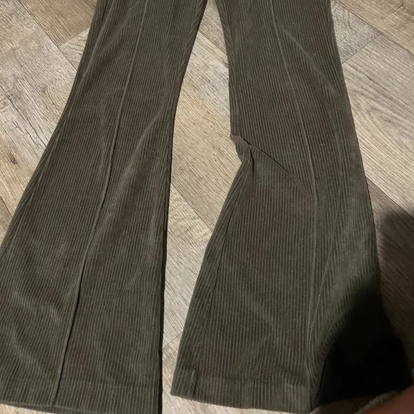 Aerie green‎ ribbed wide leg pants size XS - Image 3