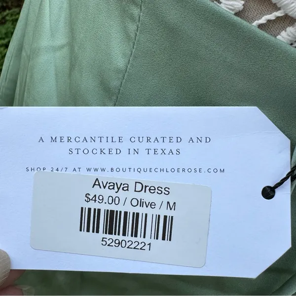 Le Lis Light Olive Green‎ Avaya Halter Satin Mini Dress Sz M Party Nightclub NWT - Image 7