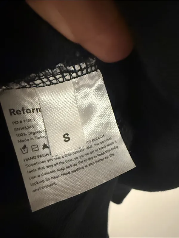 Reformation Jeans Marla Zip Sweater Sweatshirt Black‎ w Gold Zipper Small - Image 5