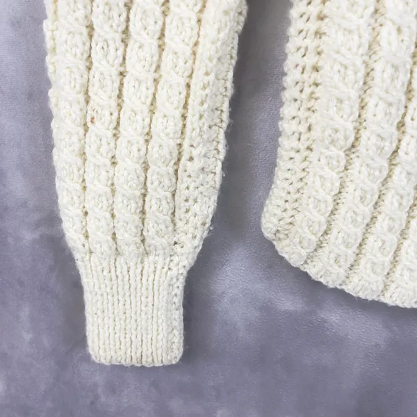 Chunky Cable Knit Sweater Womens S/M‎ Fisherman Handmade Heritage Alpine READ - Image 7
