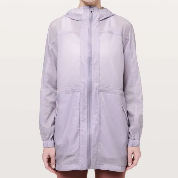Lululemon Lightweight Full Zip Jacket Windbreaker In The Clear Size 6 Purple - Image 2