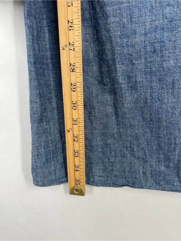 Theory Ulrika B Chambray Denim One Shoulder Dress Blue Size 10 - Image 10