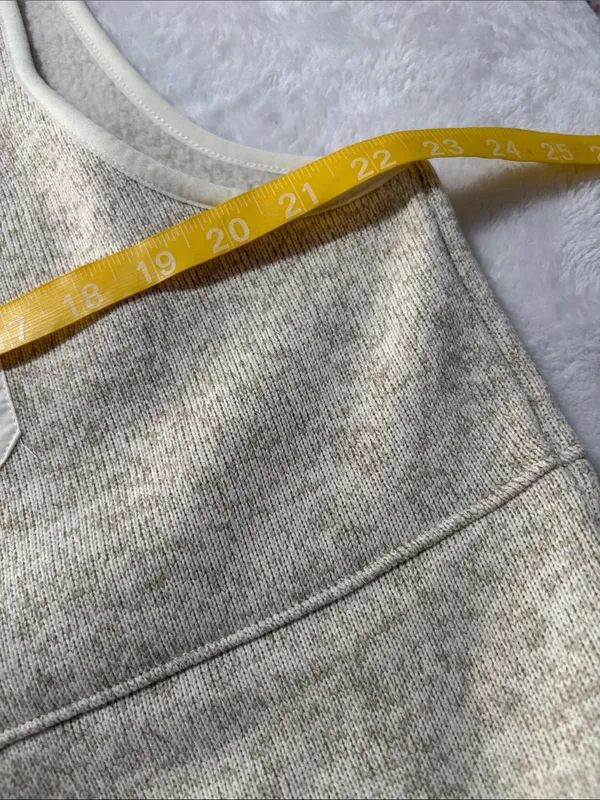 L.L. Bean women's size XL petite Cream Fleece Full-Zip Vest gorp pata - Image 3