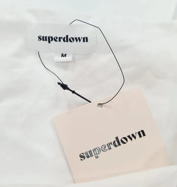 Superdown Fallon Asymmetrical Mini Dress in White Medium - Image 5